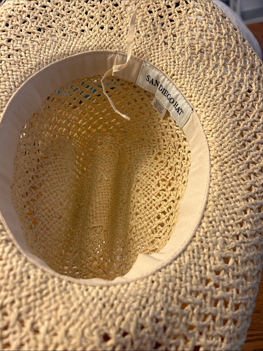 San Diego Hat Company Cream Straw Cowboy Hat with Turquoise Accents - Picture 4 of 4